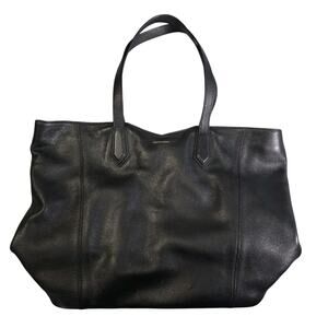 Hook & Albert Black Pebbled Leather Tote Bag Luxury